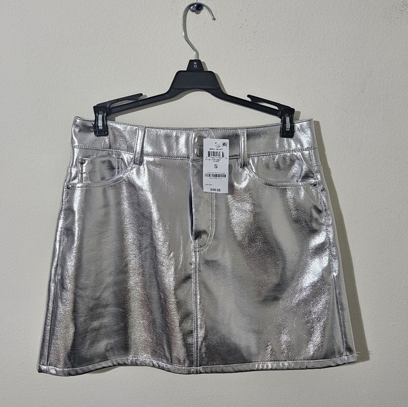 And Now This Metallic Faux Leather Mini Skirt NWT! - Picture 1 of 11